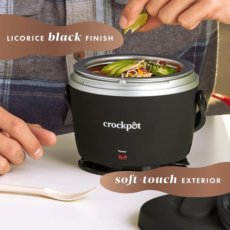 Crock-Pot Electric Lunch Box 20-Ounce Portable Food Warmer Black Licorice Perfect for Travel On-the-Go & Office Use | Stylish Spill-Free & Dishwasher-Safe | Ideal Men & Women's Gifts - Image 5